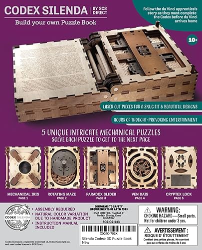 Miniatura 9 de The Original Codex Silenda - Construye tu propio libro de rompecabezas mecánico de madera 3D DIY - ¿Puedes desbloquear cada página para abrir la