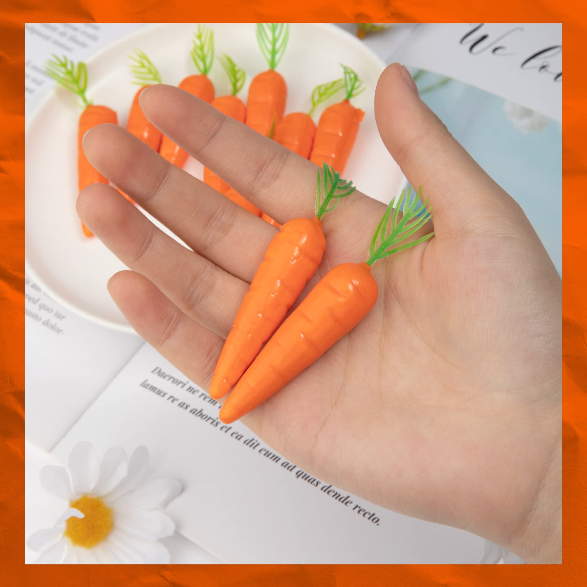 Lot De 24 Carottes Artificielles En Mousse Pailletée Pour Décoration De Pâques