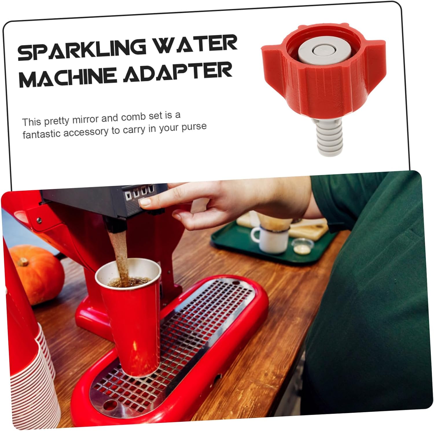 VALICLUD Reusable Red Plastic Bib Adapter for Soda Water Machine Multi Functional Carbonated Beverage Connector Convenient Replacement for Water Dispenser Faucet Stylish Kitchen Accessory