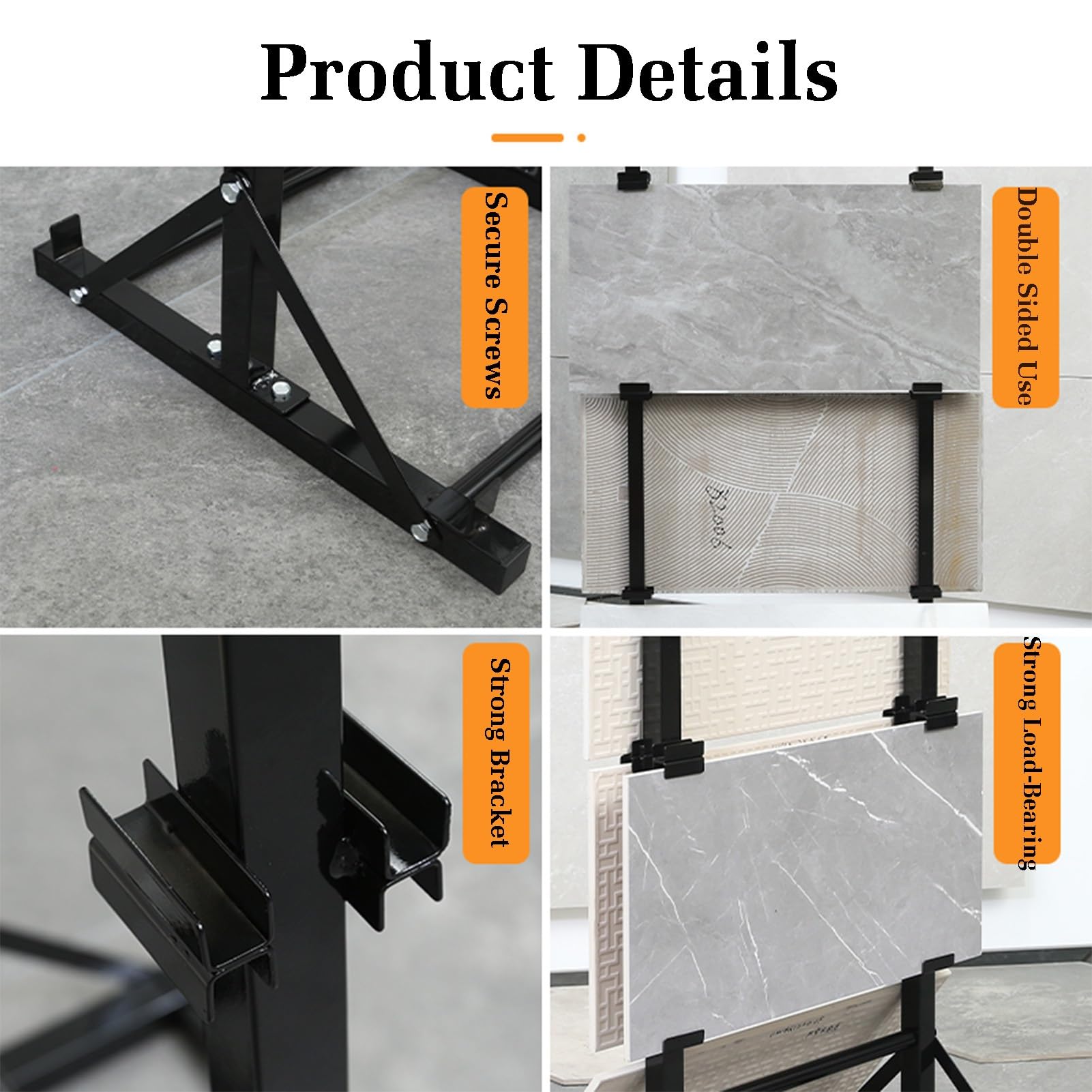 Présentoir de Sol pour Porcelaine, présentoir métallique pour Carreaux, Porte-échantillons de céramique pour magasins de détail, Convient aux salles d'exposition, magasins, supermarchés et e