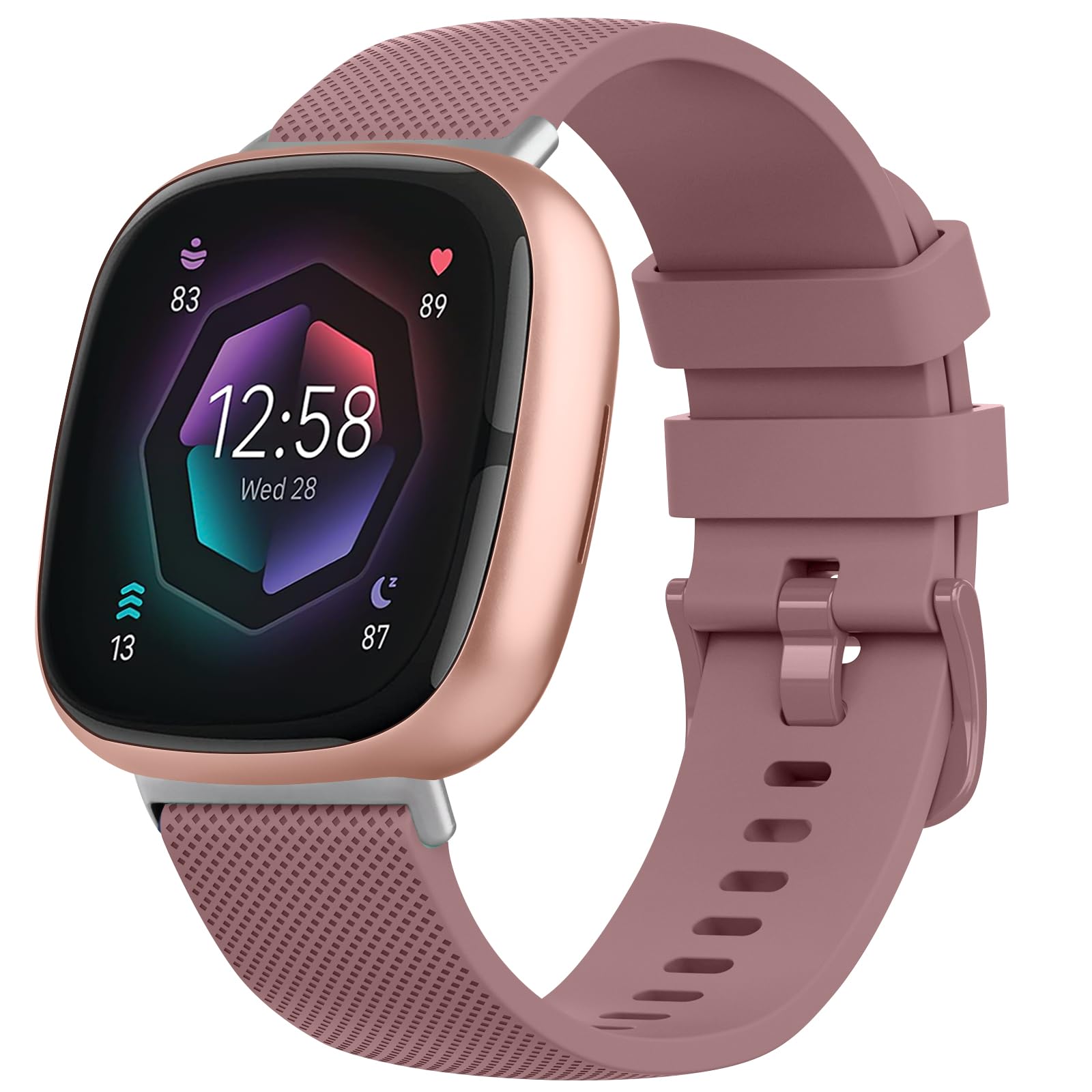 Tobfit Strap for Fitbit Versa 3 / Versa 4 Straps/Fitbit Sense/Sense 2 Strap for Women Men, Soft Silicone Replacement Straps Wristband Watchband-image-29