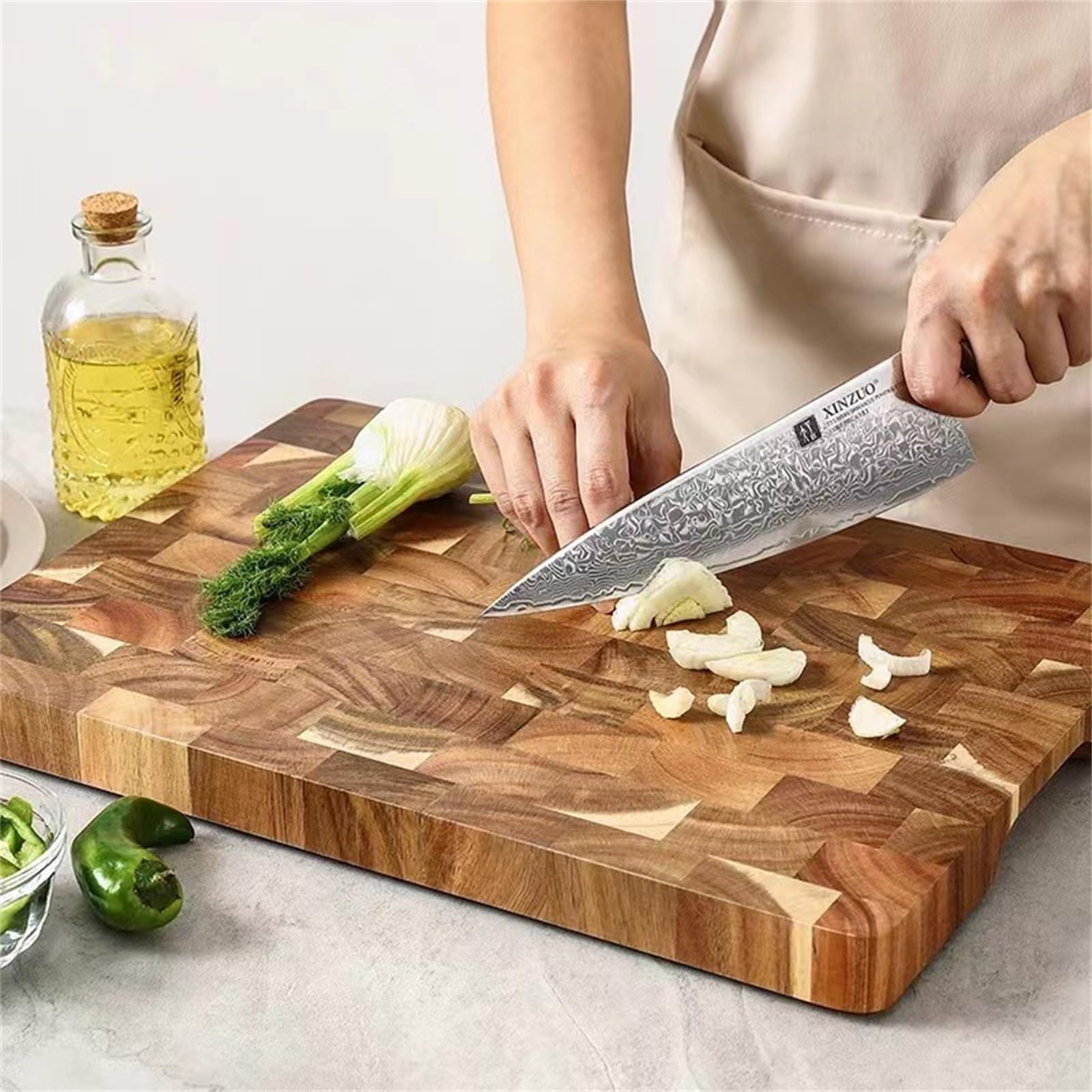 di legno, Tagliere in legno for carne e verdure marrone 34x24x2,5cm