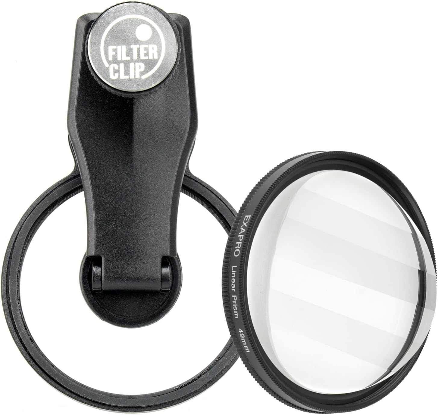 EXAPRO Smartphone Lens Filter Clip + Linear Filter Set, Prism Effect, forφ49mm Lens Filter, Rotating Frame Type, Compatible with iPhone/Android, EXP-FCPZLN-02