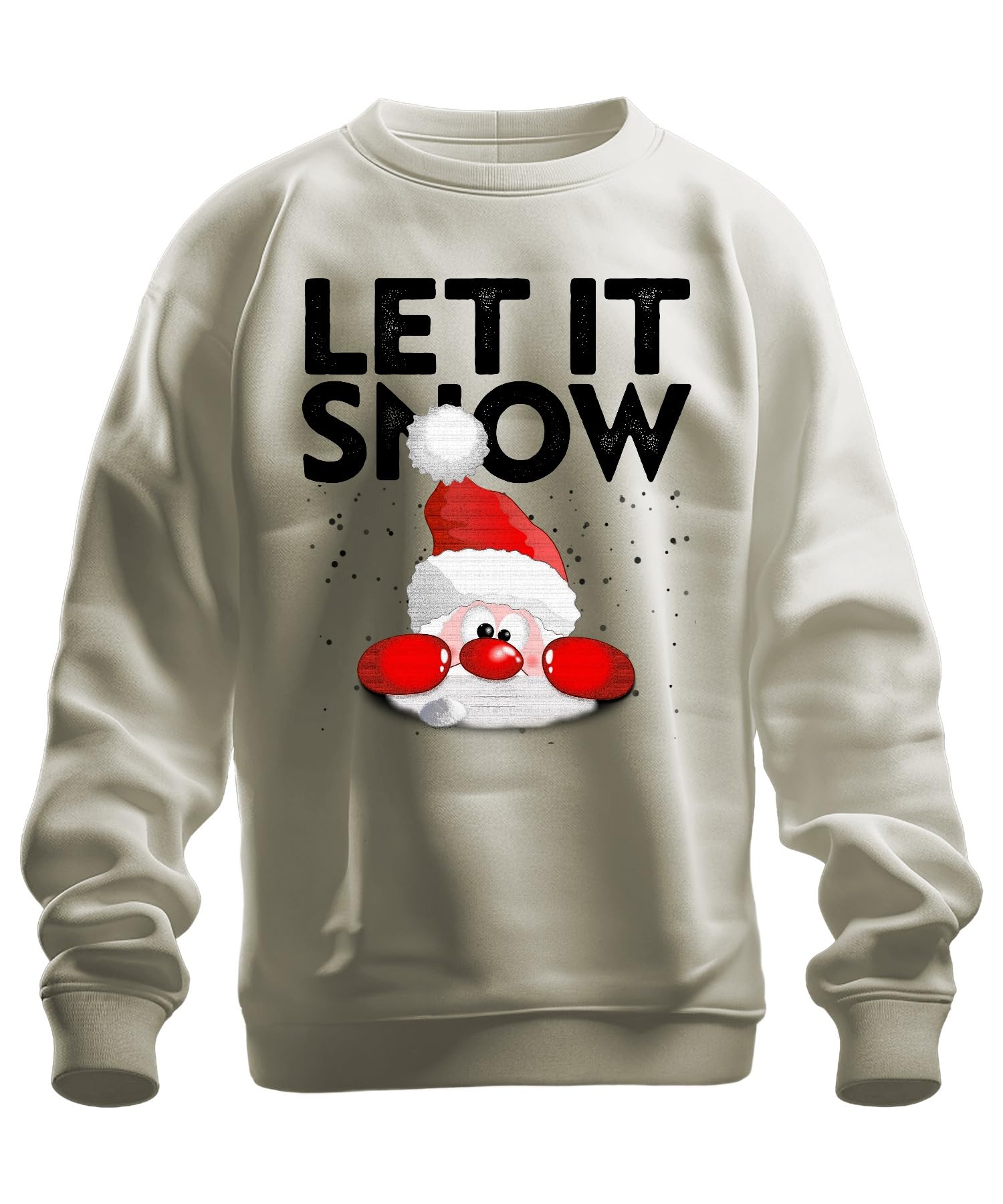 Printera Unisex Natural Let It Snow Christmas Christmas Jumper, L