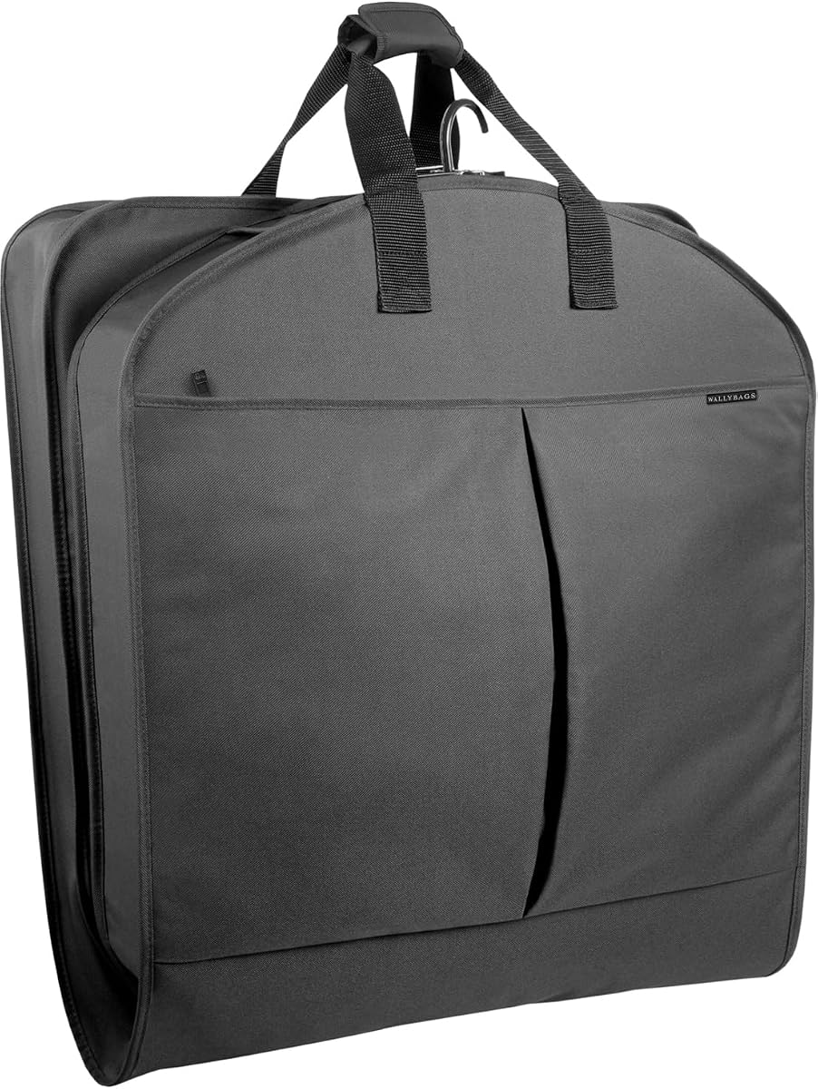 WallyBags Portatrajes de viaje de lujo de 40 pulgadas con dos bolsillos