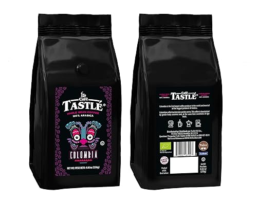 Miniatura 2 de Cafe Tastle Colombia Café de grano entero 100% arábica tostado medio oscuro, 8.82 onzas, marrón