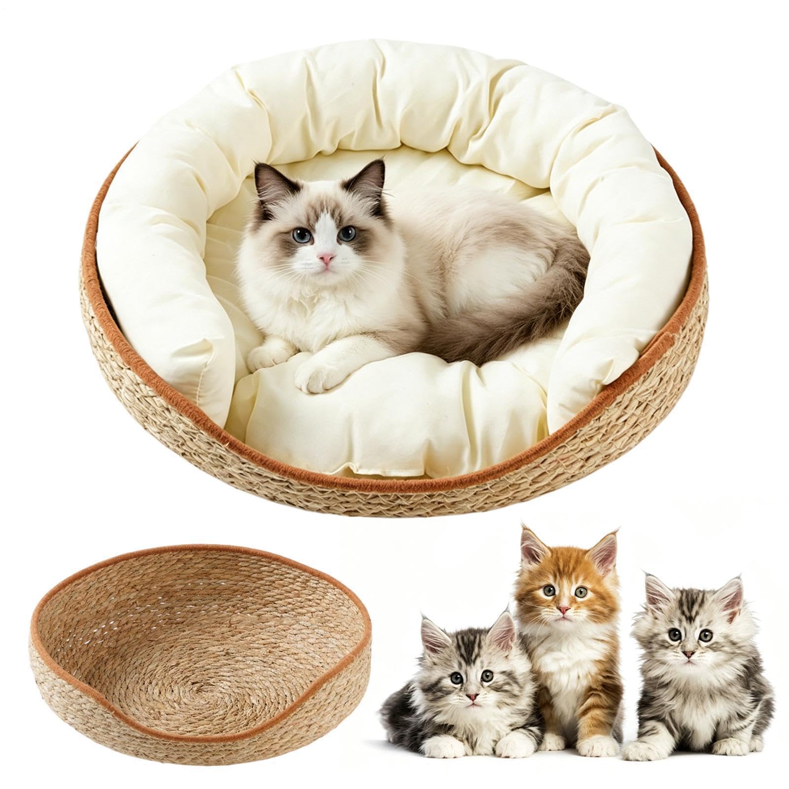 Panier pour chat pour salon et chambre - Lit nomade en coton tissé idéal pour le voyage