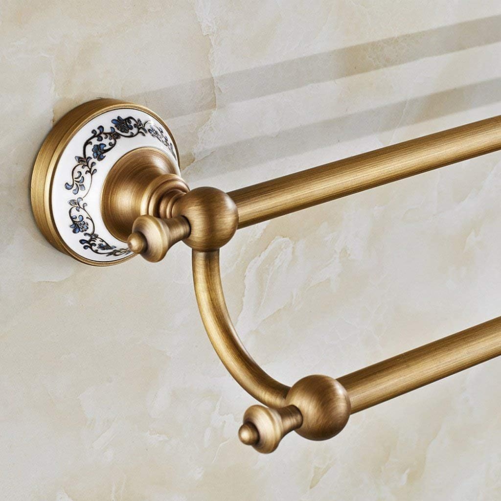 タオルバー タオルラック 銅製タオルラック各種 タオルラック ダブルロッド ヨーロピアンスタイルタオルラック バスルームタオルラック
