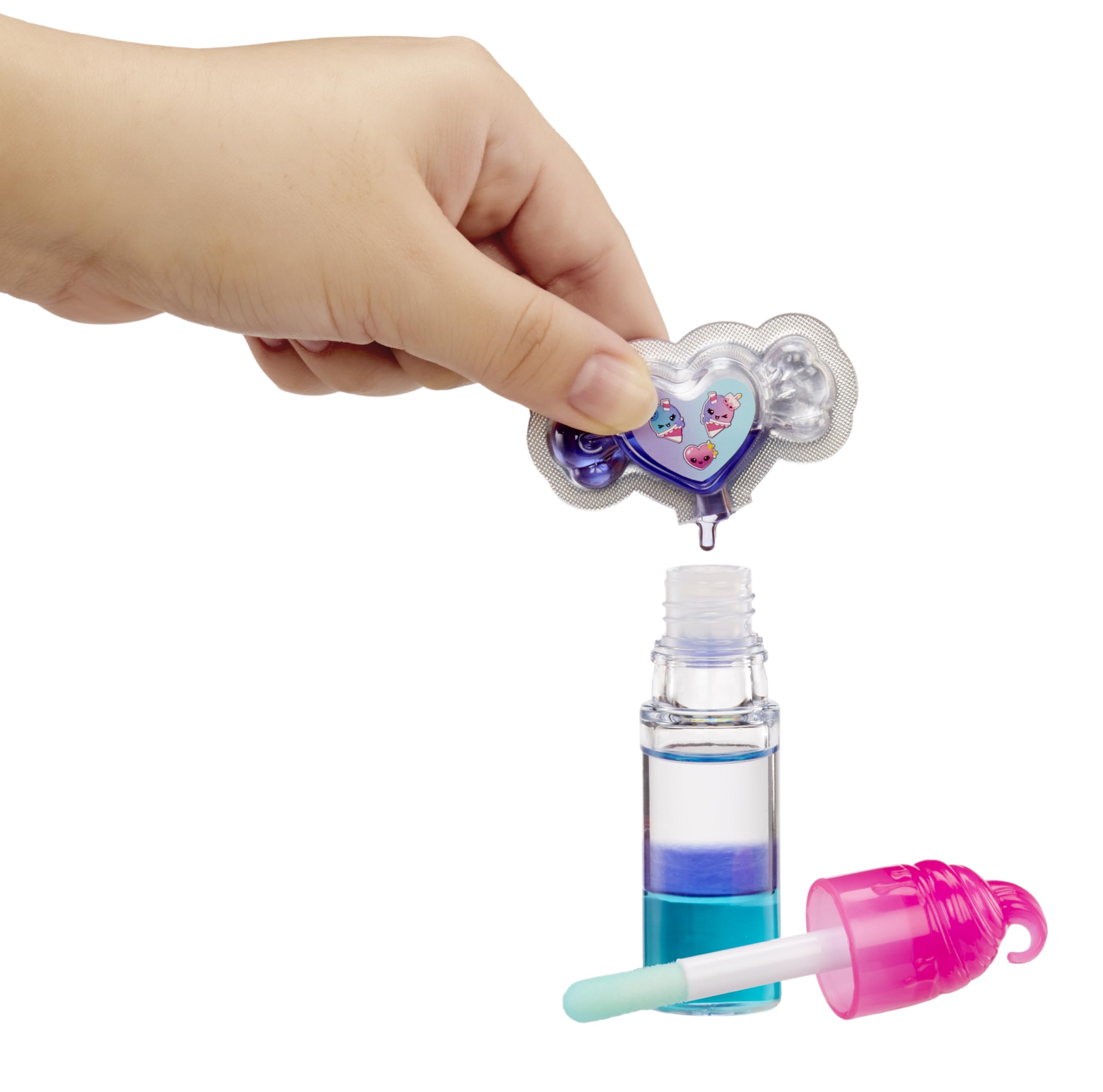 Yummiland Lip Gloss Doll: Mystery Color Change, Stephie Snowcone, Includes 1 Doll, DIY Lip Gloss + Removable Keychain - Image 4