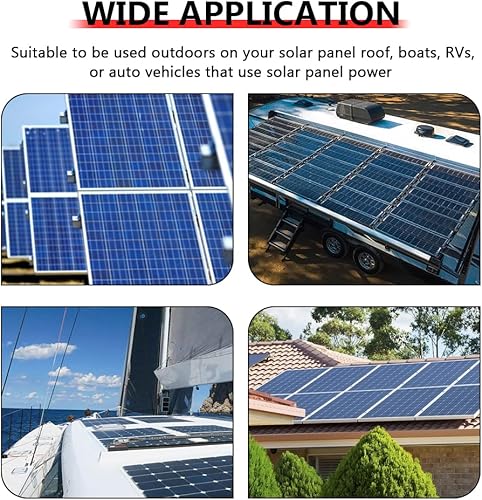 Miniatura 7 de KEDAKEJI Cable de extensión de panel solar de calibre 10, 10 AWG, 1 par de 5 pies negro + 5 pies de cable de extensión de panel solar rojo con