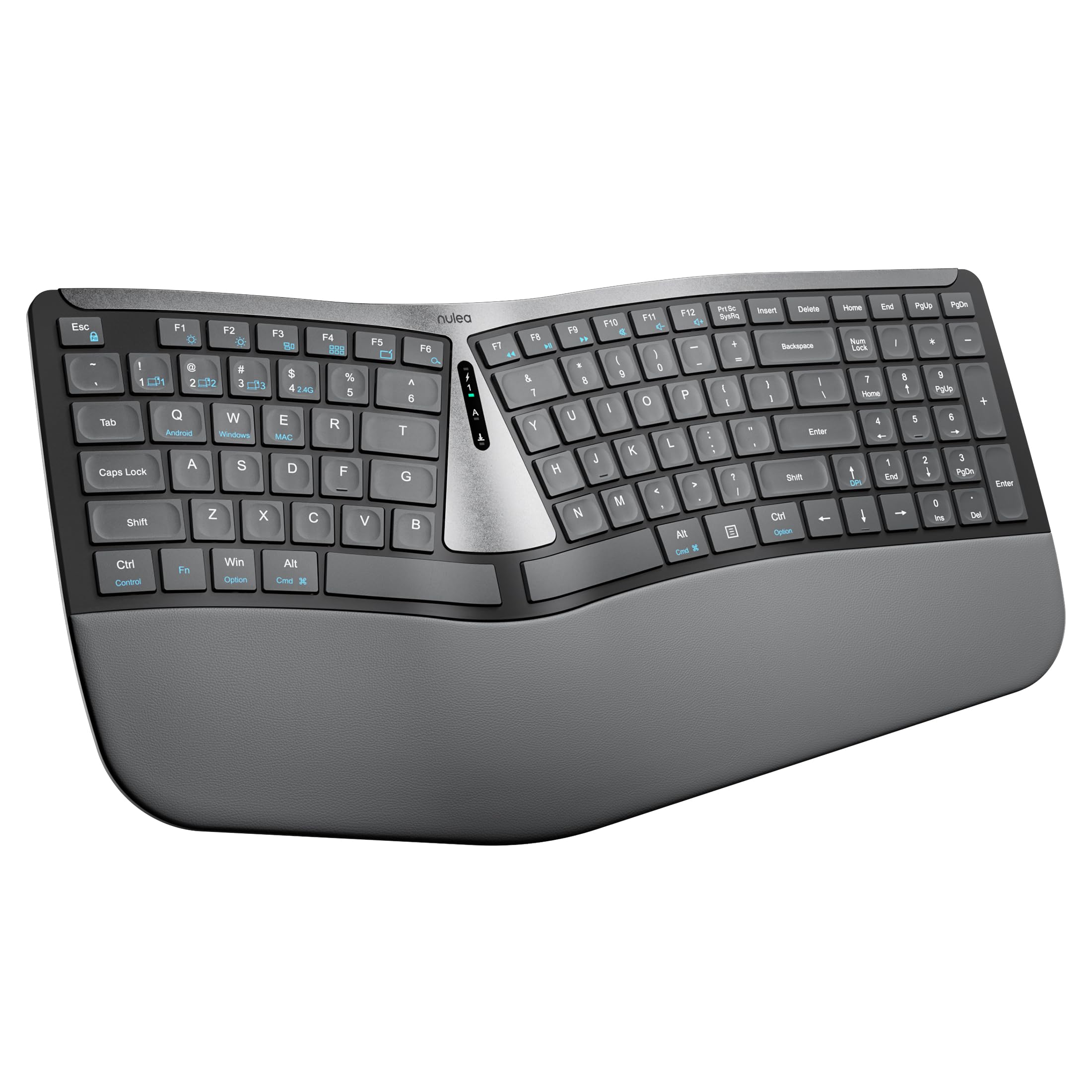 Nulea RT07B Wireless Ergonomic Keyboard - Split Keyboard, Wrist Rest, Natural Typing, Bluetooth and USB Connectivity, USB-C Rechargeable,Compatible with Windows Mac (Silver Gray)-image-34