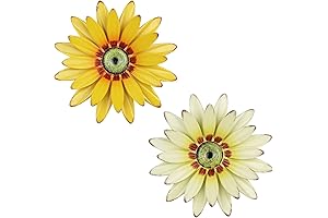 hogardeck Exterior House Wall Decorations: Sunflower Decor 2 PCS 11" Metal Flower Wall Decor