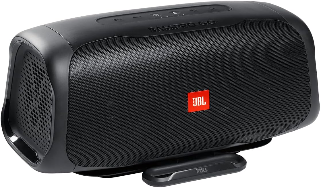 BassPro Go V2: subwoofer alimentado en el vehículo y altavoz Bluetooth portátil de gama completa, resistente al agua IPx5, batería recargable incorporada (8 horas) y carga USB