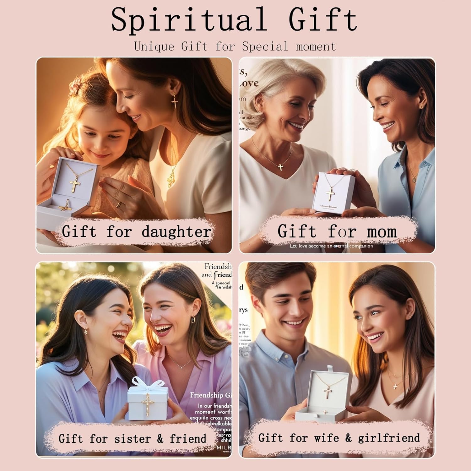 Gold Cross Necklace for Women Diamond Necklace for Women Sparkling Cubic Zirconia Pendant 18K Gold Plated Cross Pendant Religious Jewelry with Diamond Birthday Gift Christian Gifts for Her - Image 5