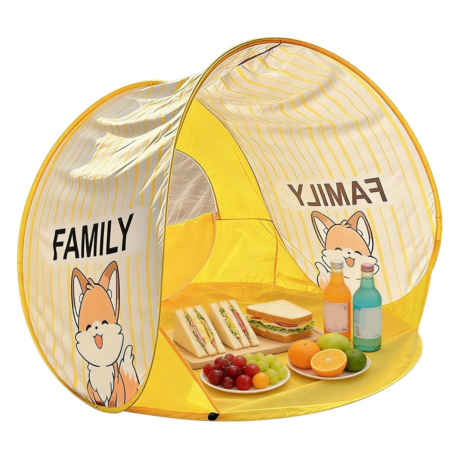 Tienda de campaña de fácil montaje para camping, portátil, con motivos atractivos y plegables, con ventana, tienda para coche, ideal para acampar, para picnic, pesca, viajes, piscina, frente al mar