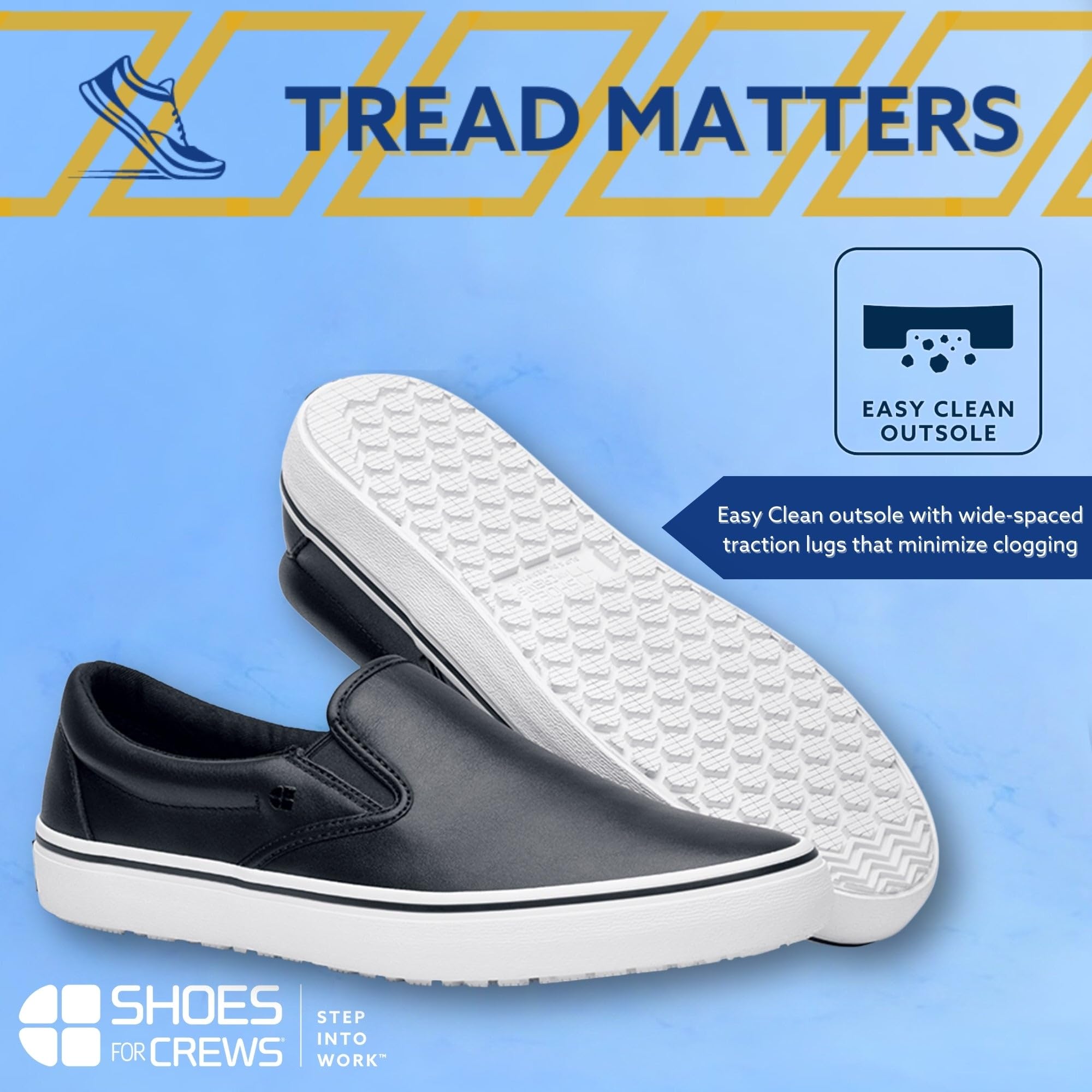 Shoes for Crews Merlin - Zapatos de trabajo antideslizantes unisex para hombre y mujer, Negro, 10.5 Women/9 Men
