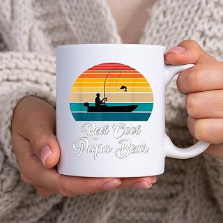 Reel Cool Papa Bear Fishing Gifts BlackMug, Tea Mug, Tea Cup, Coffee Cup