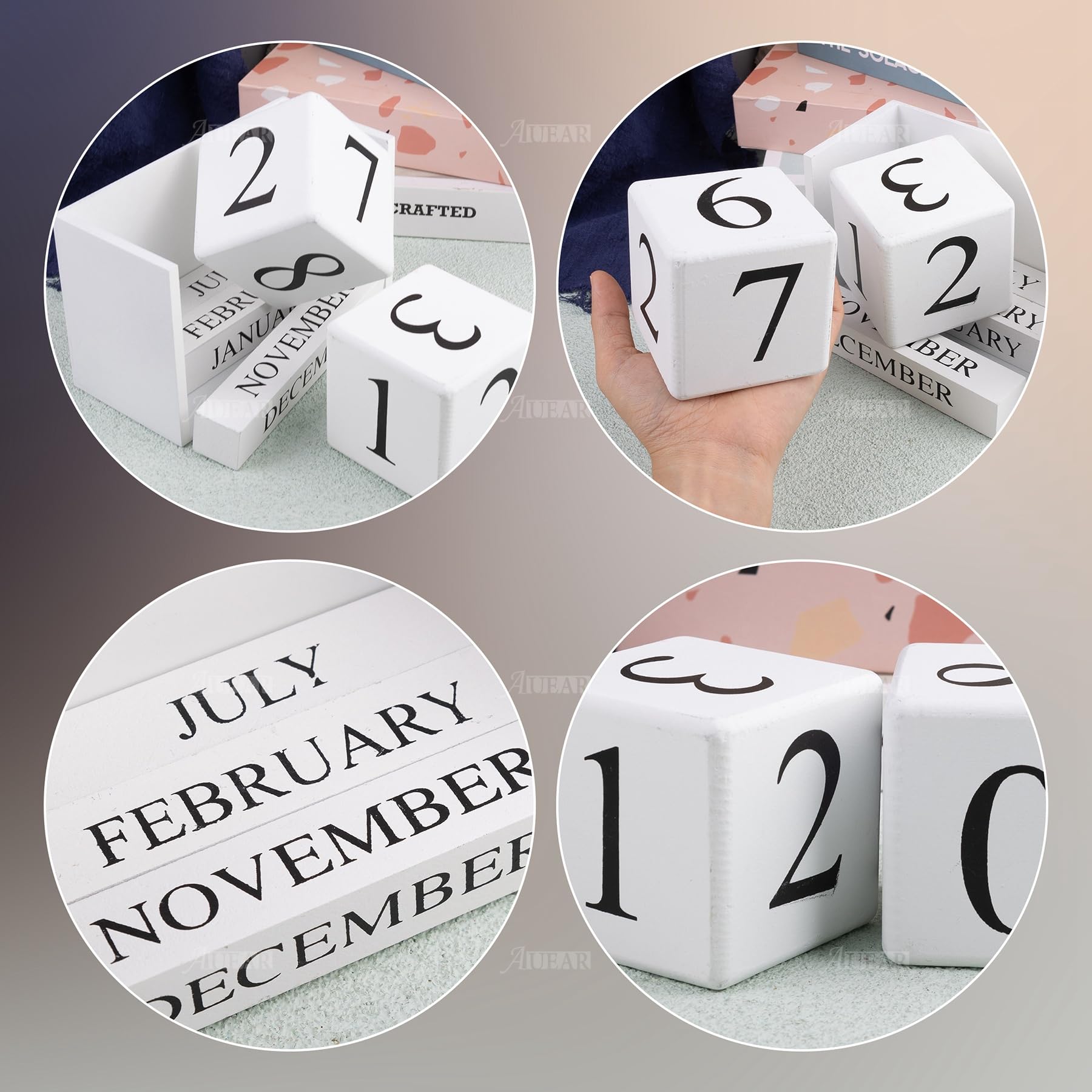 Magic Block Calendar Wooden Block Calendar Wooden Perpetual Block Calendar For Desk, Month ...