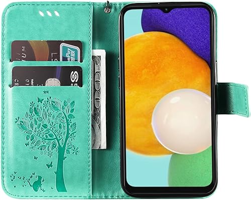 Miniatura 3 de Funda protectora de piel sintética para Samsung Galaxy A13 5G, funda protectora de piel sintética en relieve con diseño de árbol del amor, con