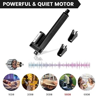 DC HOUSE 12 Inch 12 High Speed 14mm/s Linear Actuator Motor 1000N DC12V with Mounting Brackets