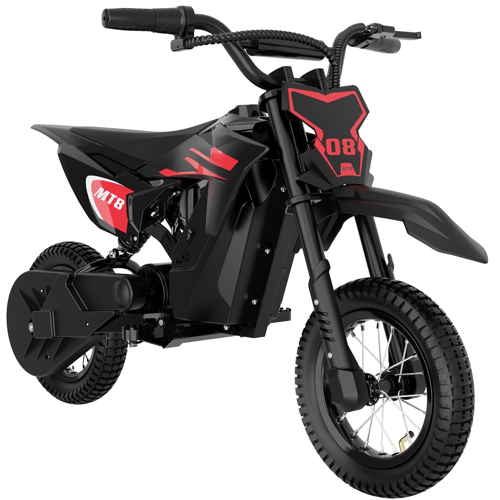 Moto Eléctrica para Niños 300W, 3 Velocidades 8/12/25 km/h, Batería 36V 5,2Ah, Autonomía hasta 18 km, Neumáticos 12 Pulgadas, Freno de Tambor, hasta 60 kg
