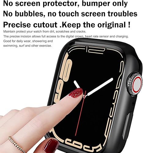 Miniatura 4 de BOTOMALL Funda protectora compatible con Apple Watch de 1.614 pulgadas Series 9, Series 8 Series 7, TPU suave, flexible, delgada, ligera, funda