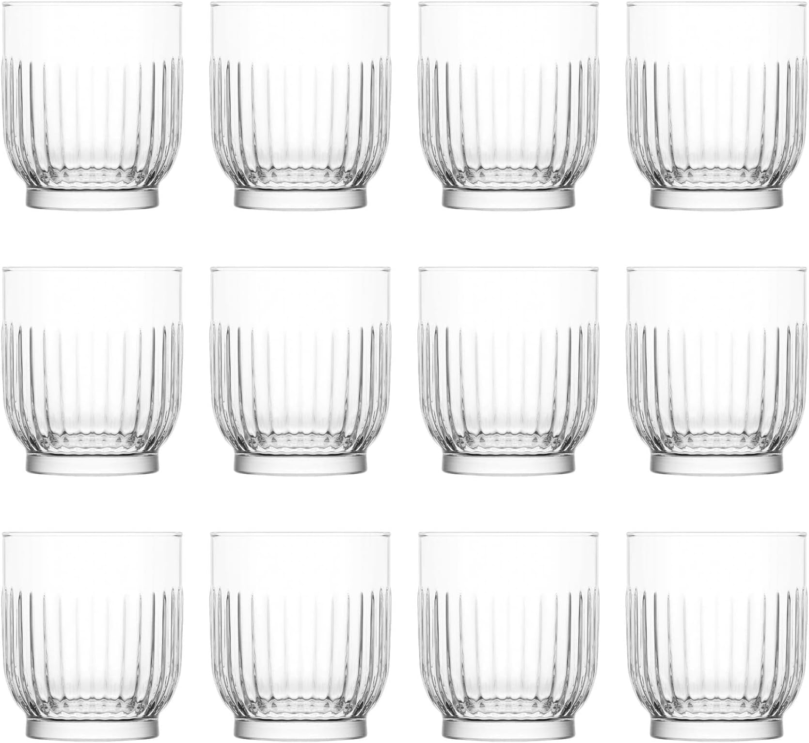 LAV 12x Clear 330ml Tokyo Whisky Glasses - Glass Water Wine Whiskey Gin Juice Cocktail Drinking Glassware Cup Set