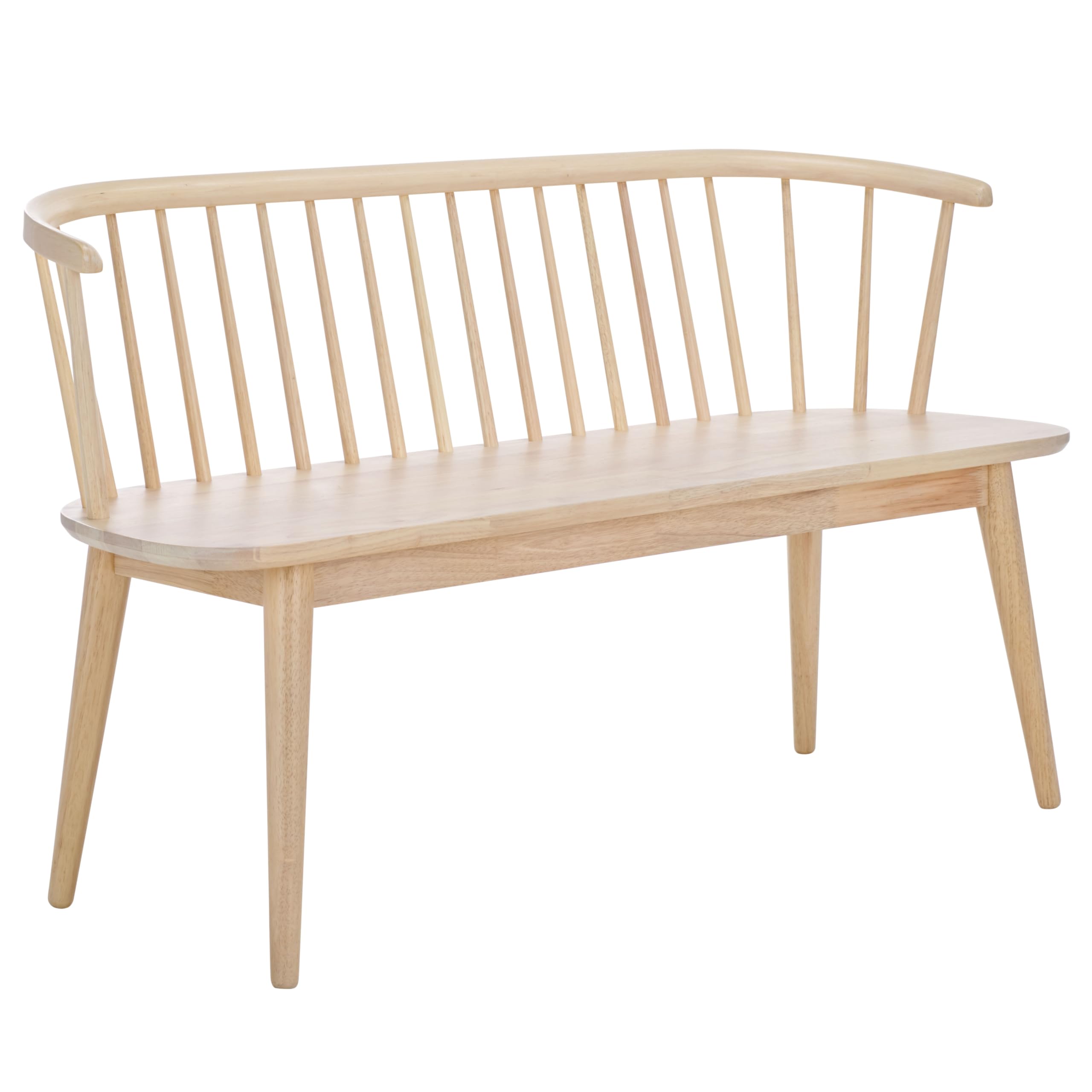 SAFAVIEH Furniture - Blanchard Spindle Bench - White Washed - Solid Wood - Classic Windsor Design - Ideal for Entryway, Bedroom, Dining Room, 17.8" Seat Height (BCH8500J)