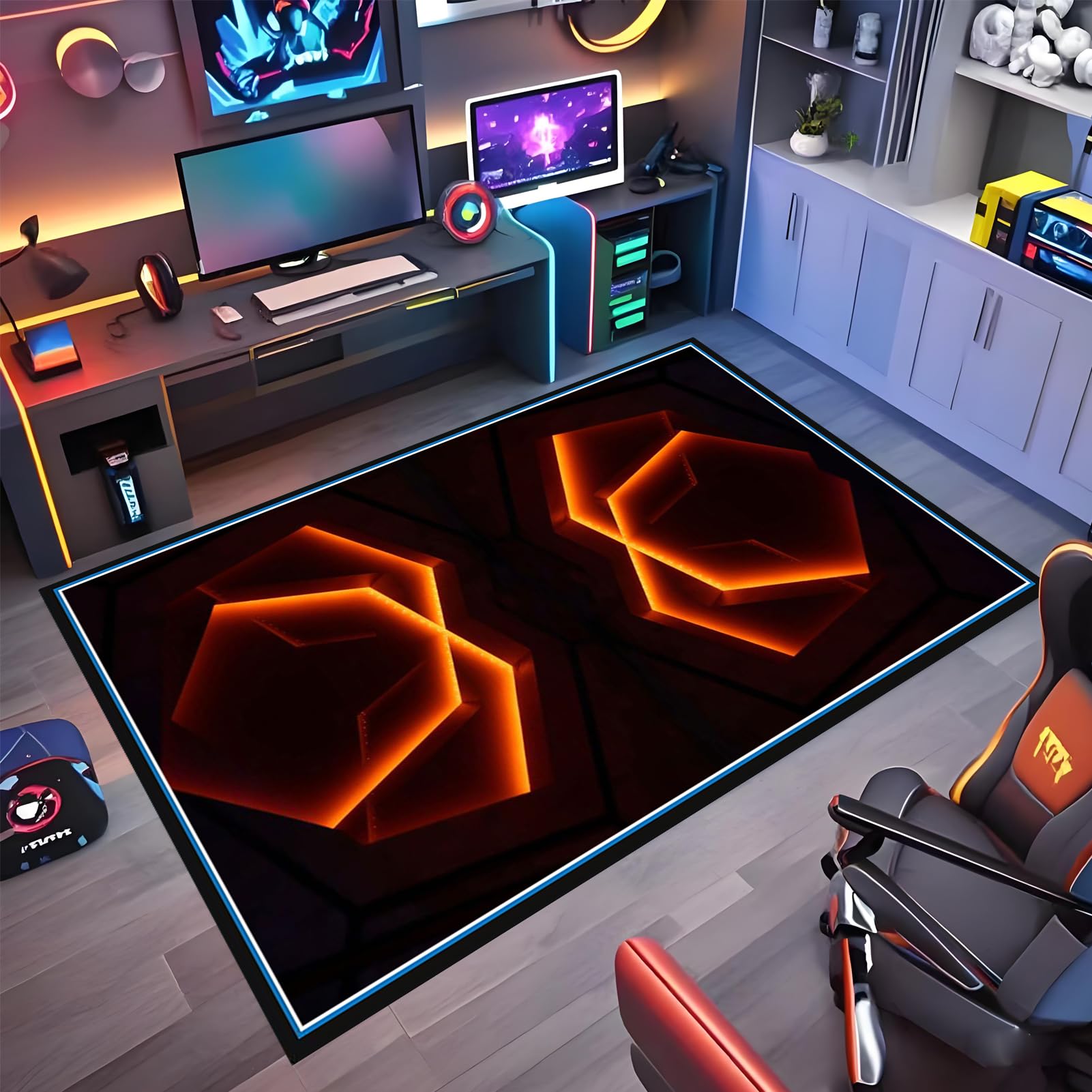 Wuzqju Gaming Chair Mat Non Slip 100 x 120 cm Chair Mat Office Chair Mat for Hard Floor Gaming Chair Mat Low Pile Desk Chair Mat Multi-Purpose Hard Floor Protector Chair Mats for Home and Office