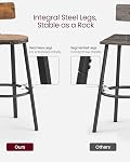 Ensemble de 2 tabourets de bar VASAGLE, tabourets de comptoir, chaises de bar avec dossier, siège de 28,7 po de hauteur, Brun rustique et Noir ULBC026B01V1