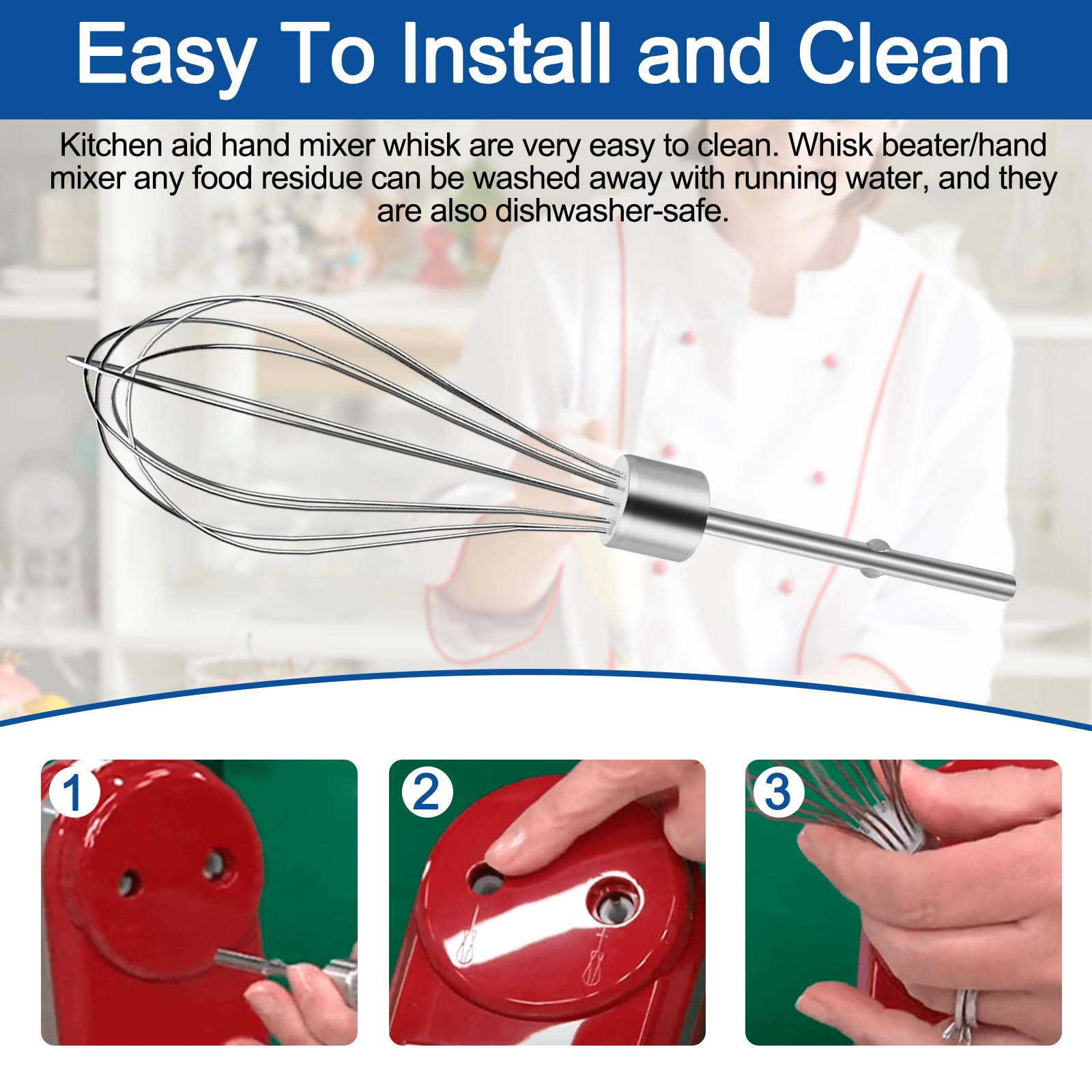 KitchenAid Hand Mixer Whisk Attachments - 2 Pack -6