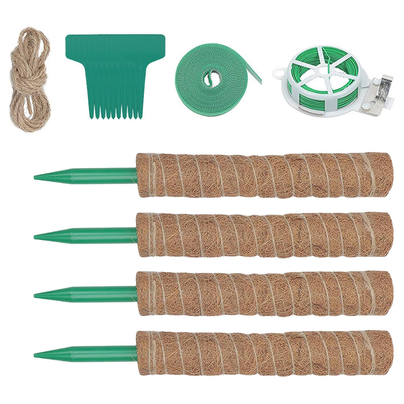 Moosstäbe Für Kletterpflanzen 4 Stück 40cm Natürliche Rankstäbe | Monstera Rankhilfe Pflanzenstütze Aus Stäben Für Efeu Wohnung Büro Balkon Garten Terrasse Gartenarbeit