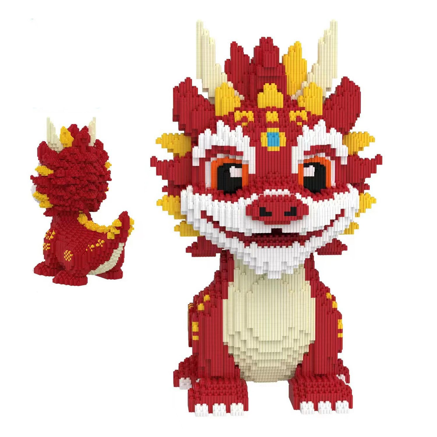 Minxtech Juego de microbloques de construcción, 11322 + piezas de dragón rojo, modelo de bloques de construcción, kit de construcción DIY mini modular, kit de construcción de arquitectura, regalo para