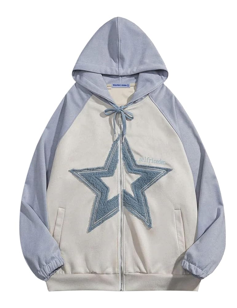Amazon.com: Aelfric Eden Suede Star Patchwork Full Zip Up