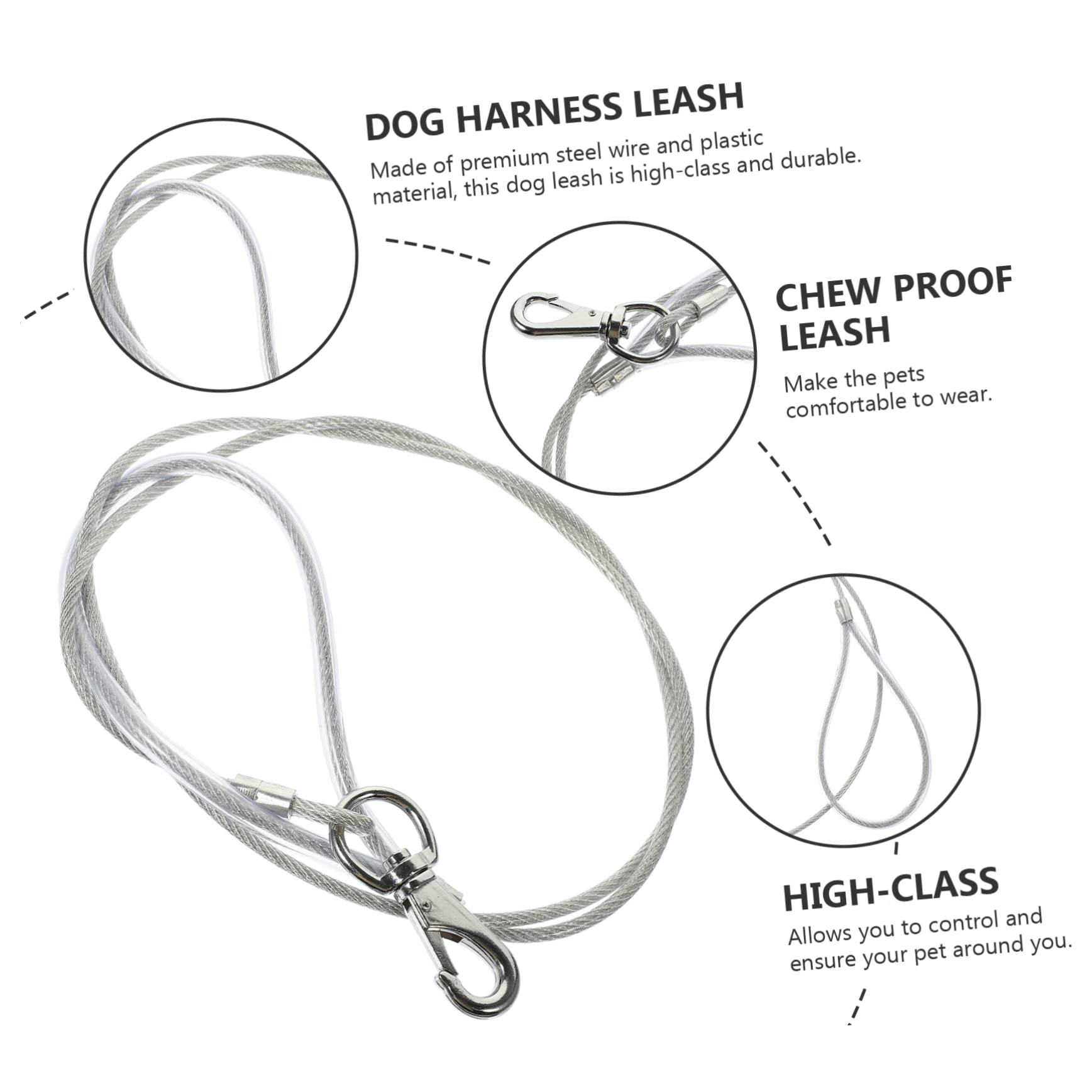 Sosoport 4pezzi Guinzaglio Per Cani Resistente e Riutilizzabile Catena Per Animali Da Compagnia Da Acciaio Per Passeggiate Sicure e Controllo Del Tuo Zampe