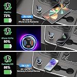 USB C Car Charger 65W, Bangfun 4-Port Dual USB C & USB A Car Charger QC/PD 3.0 Fast Charge Cigarette Lighter Adapter for iPhone 17/16/15/14/13/12/11, Samsung S24/S23/S22 Google Android Phone(Black) | QC/PD 30W Car Phone Charger, Dual 12V USB Car Outl