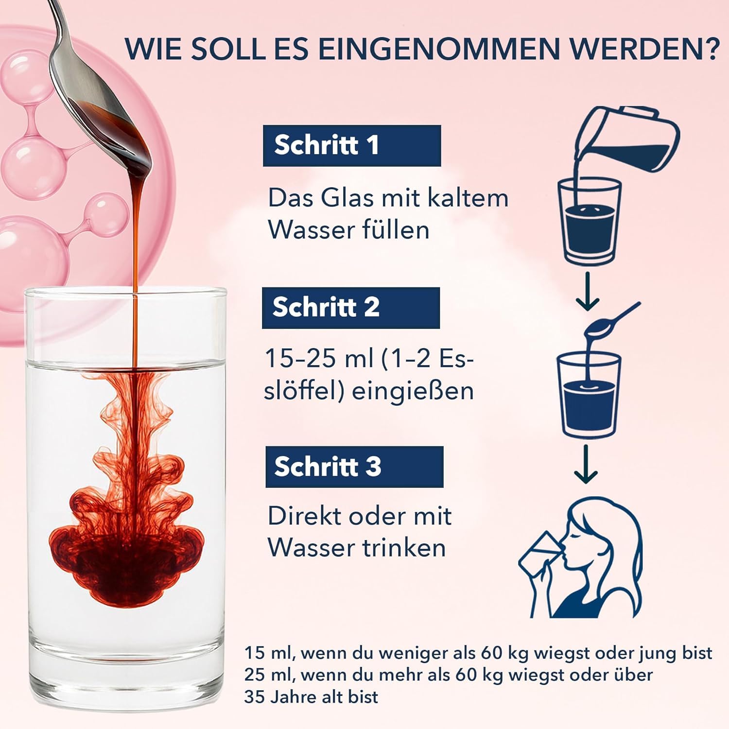 Flüssiges Kollagen Duo-Pack, 13 g reines Kollagen (13.000 mg) mit NAD+, 1 Mann + 1 Frau und Hyaluronsäure, trinkbares hydrolysiertes Rinderkollagen, maximale Dosis, EssenzaVital