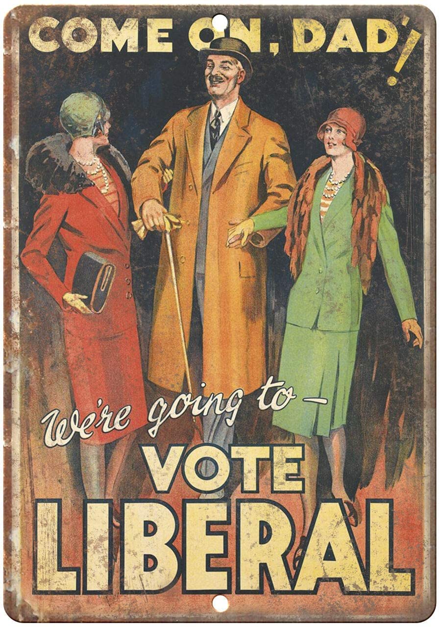 Rifosa A5 6"X8" Vote Liberal Rare Political Party Poster Metal Sign