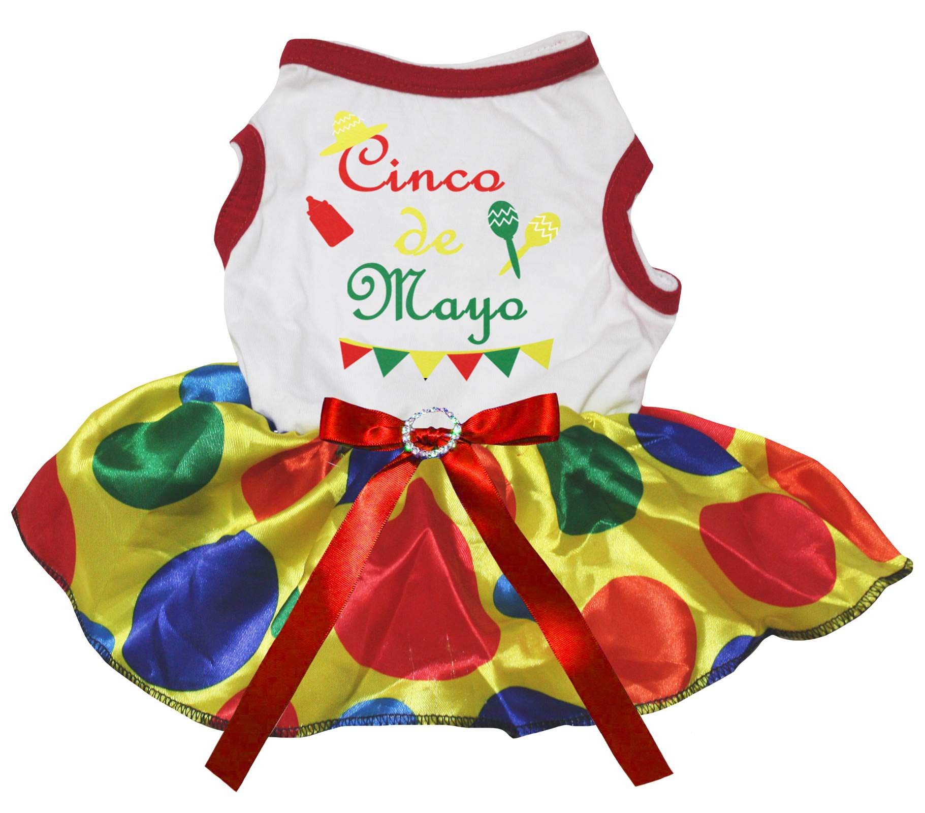Robe tutu pour chien Cinco de Mayo XL | Parfaite pour les fêtes d'été