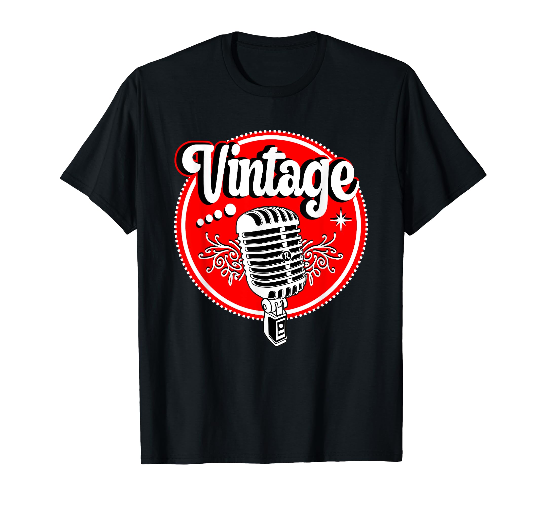 50s Rockabilly Sock Hop Doo Wop Vintage Clothes Microphone T-Shirt