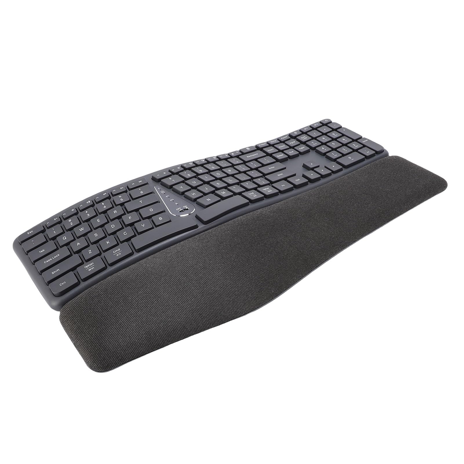 Irfora Tastiera Ergonomica Divisa, Wireless 2.4G, 111 Tasti, Ricaricabile, con Poggiapolsi imbottito.