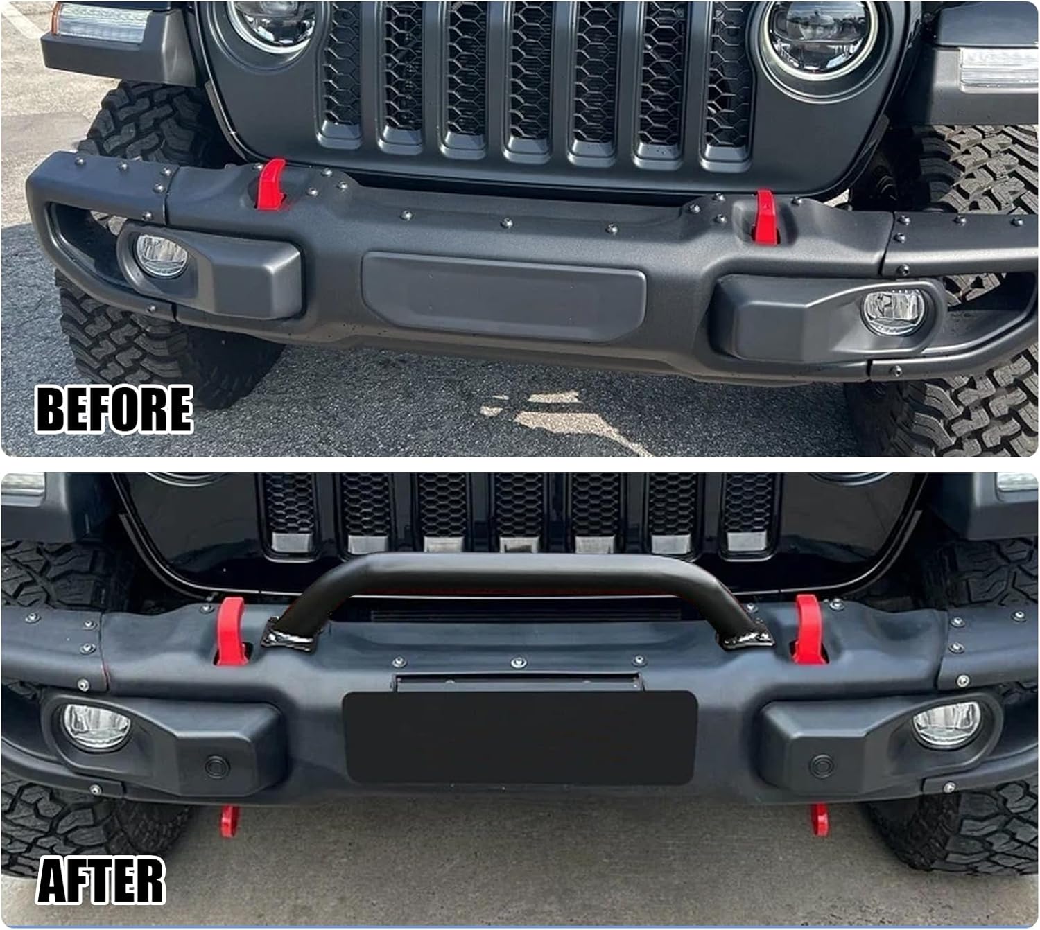 Brush Guard Compatible with 2018-2025 Jeep Wrangler JL & 2020-2025 Gladiator JT Steel Bull Bar Grille Brush Guard Replaces 82215351