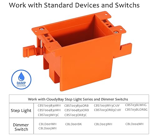 Vista 4 de CLOUDY BAY - Caja de salida eléctrica de una sola banda, caja de conexiones de 14 pulgadas cúbicas, caja de trabajo antigua, listado UL 1 Canal