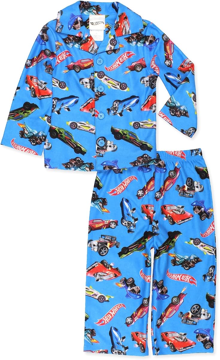 Racecar Toddler and Boys Flannel Coat Style Pajama Set