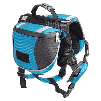 Less bad Lifeunion Polyester Dog Saddlebags Pack Hound Travel Camping Hiking Backpack Saddle Bag for Small Medium Large Dogs (Small, Blue)