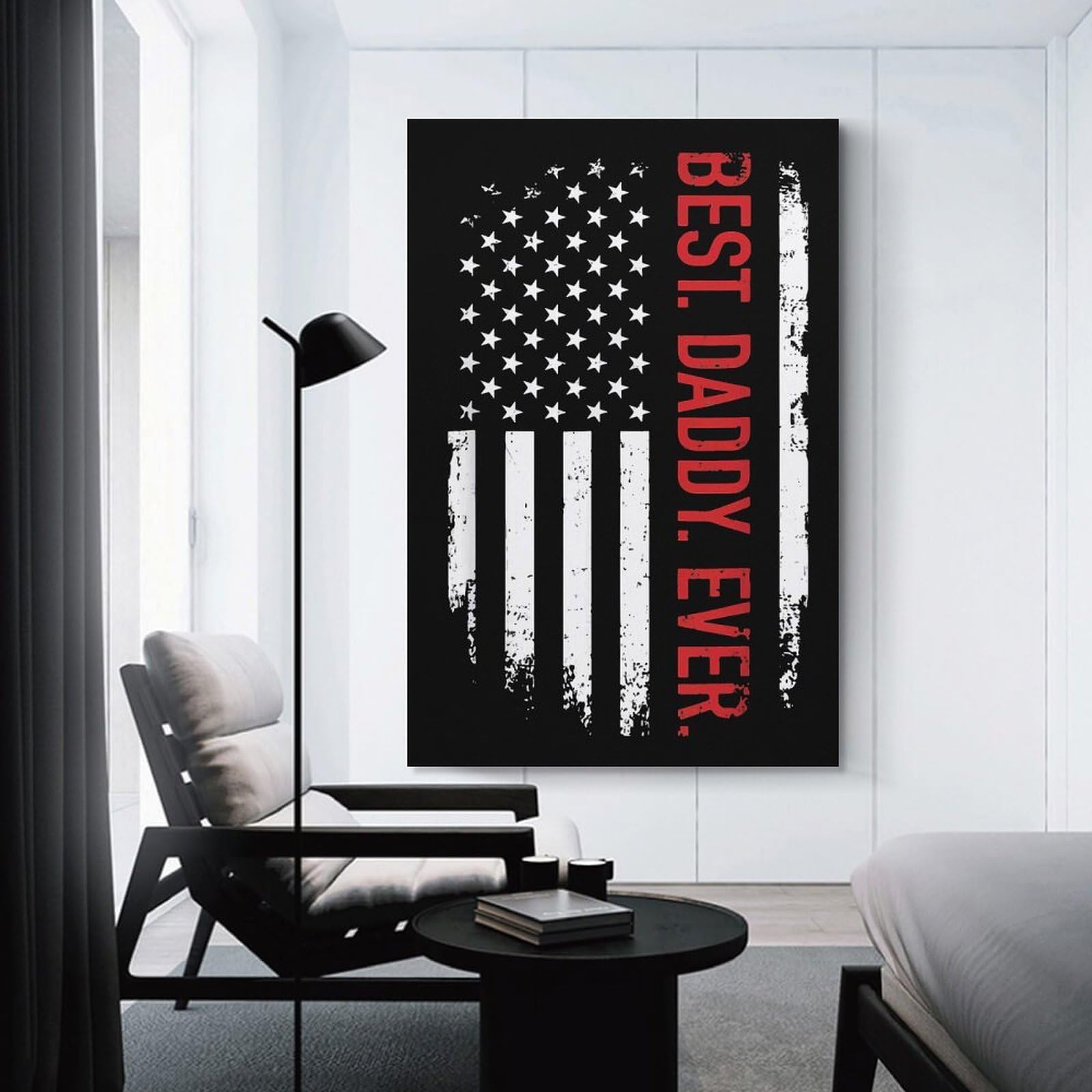 Junmoney Best Daddy Ever Hanging Wall Art 20x30inch(50x75cm), for Study, Office Or Focused Interiors, Wall Art That Adds Style to Work Areas
