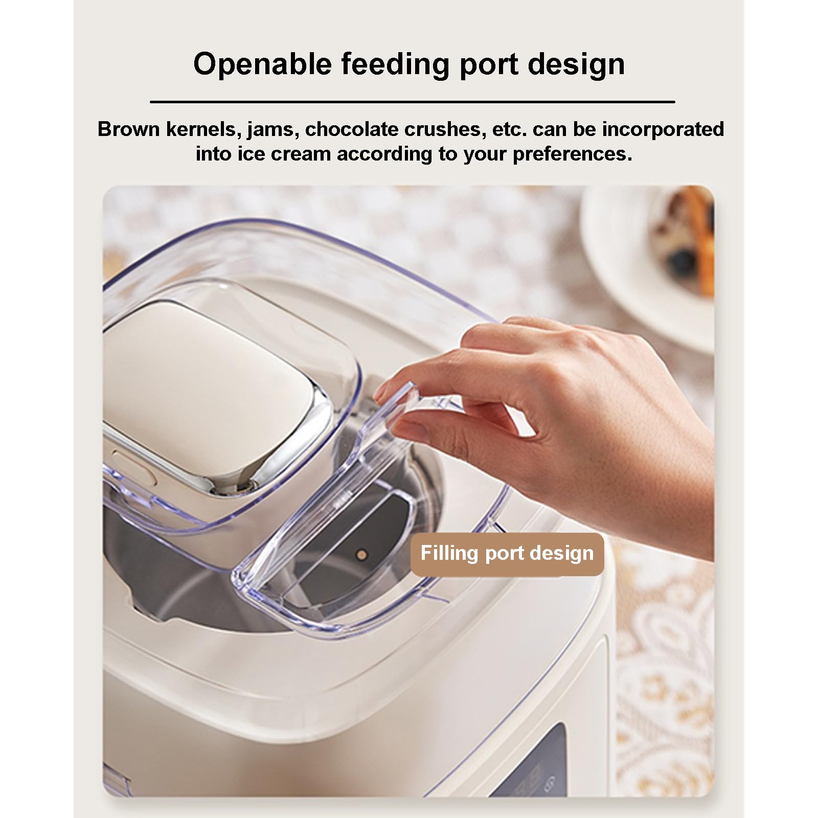 Máquina de Helados pequeña para Uso doméstico: formación rápida en 30 min + Mantenimiento en frío Durante 35 min, Revestimiento Interior Apto para Alimentos, Desmontable