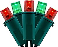 Vista 10 de YULETIME 200 luces LED de Navidad de gran angular de color blanco cálido, cable verde de 66 pies, certificado UL, juego de luces navideñas de 0.197