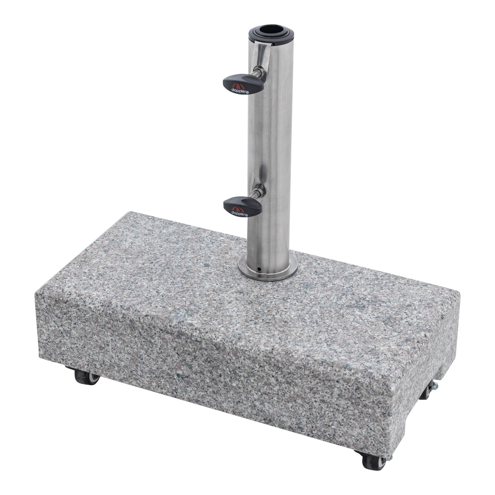 Doppler Granit-Schirmsockel – Schirmsockel Granit, grau, ca. 16 x 45 x 33 cm, 25 kg