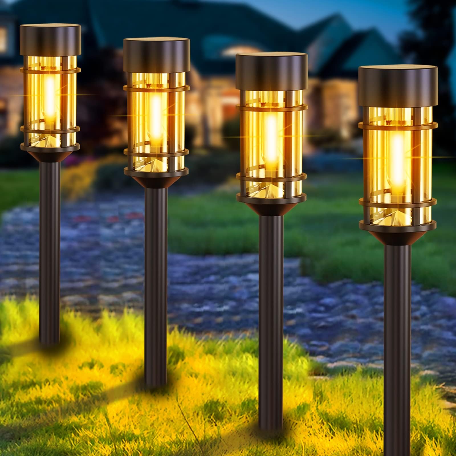 Signature Garden Premium Solar Garden Lights, Large 6 Pack Ultra Bright